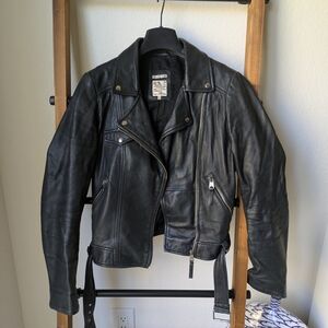 Zara Dark Black Faux Leather Jacket - Size M